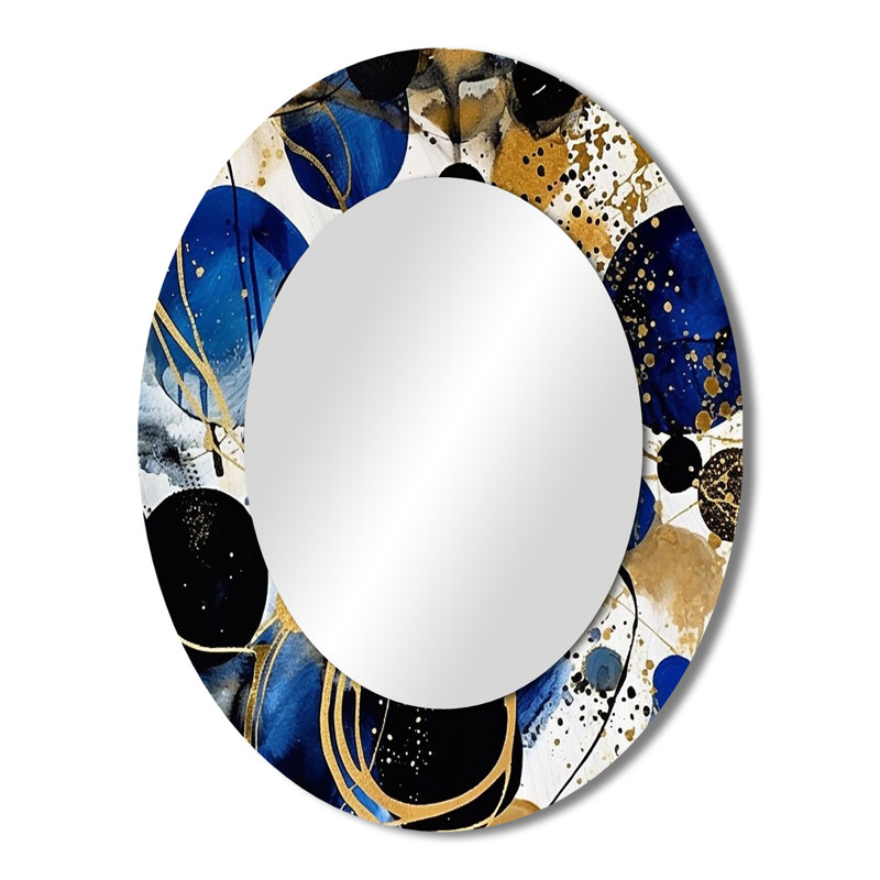 Muret - Miroir abstrait en métal, 43 po x 33 po
