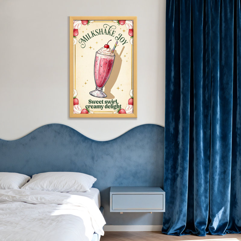Dessus Milkshake Joy Sweet Swirl Creamy Delight, H 36 po x l 24 po, Toile tendue, Ne s’applique pas