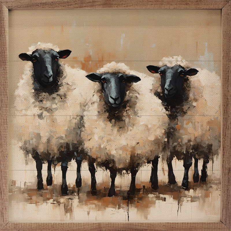 Three Sheep Neutral, 4" H x 4" W