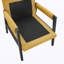 Fauteuil d'appoint rembourré en chenille de style Mid-Century-129882190