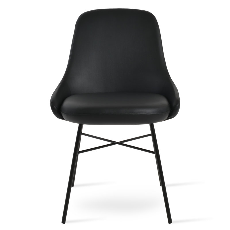 Chaise de salle à manger en métal Gazel, Noir, Noir