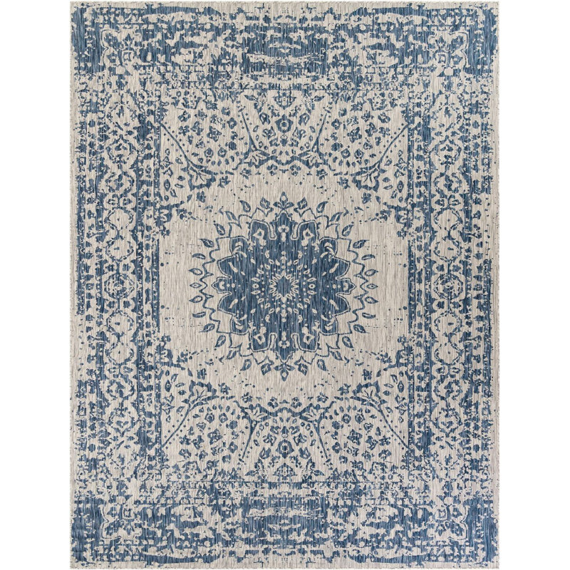 Tapis bleu Contemporary Hitchens, Rectangle 9 pi x 12 pi