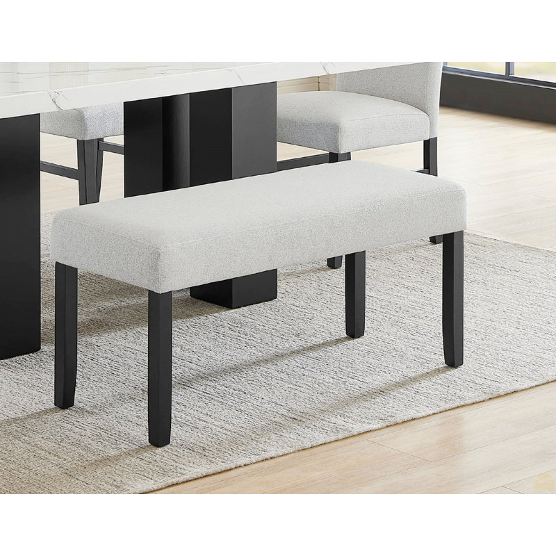 1Pc Upholstered Bench Soft Neutral Tone