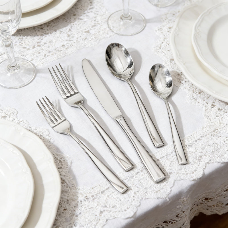 Ensemble de couverts en acier inoxydable 20 pièces pour 4 personnes, ensemble de couverts en argent poli miroir pour la maison, le restaurant et l'hôtel, ensemble de couverts allant au lave-vaisselle