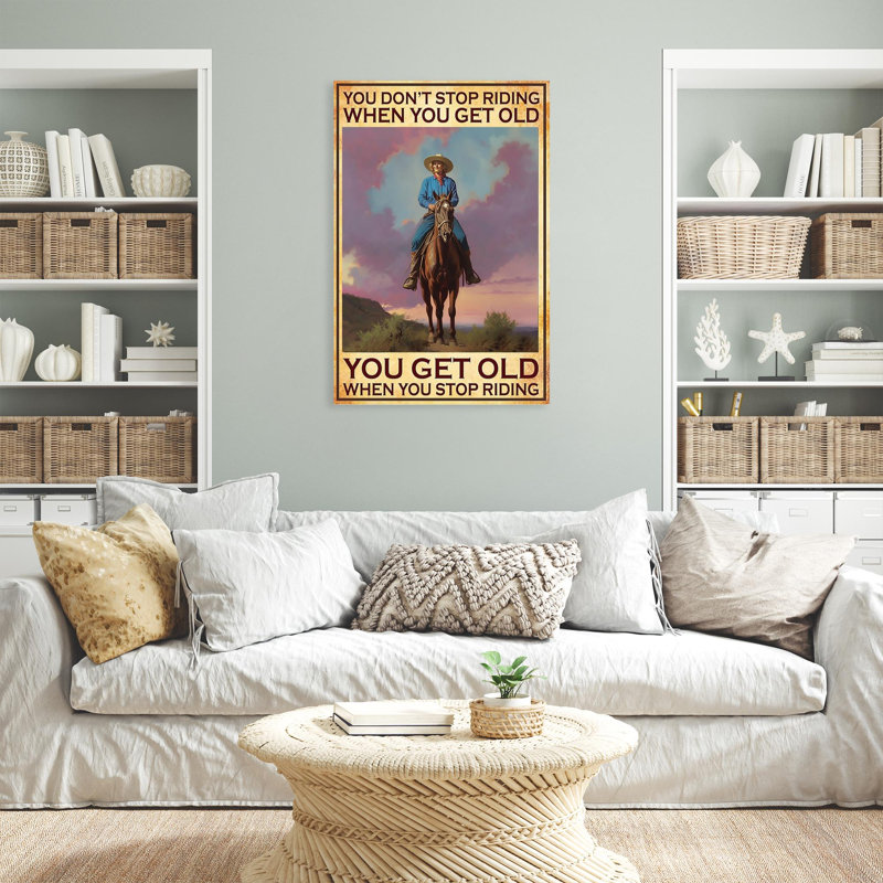Bernando You Get Old When You Stop Riding 2, impression sur toile, H 36 po x l 24 po x P 1,25 po