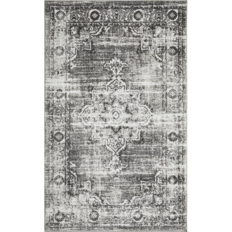 Raghdah Washable Oriental Indoor Rug, Rectangle 3'3" x 5'3"