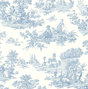Spurling Inkwell Chateau Toile 18" L X 20.50" W Smooth Peel And Stick Wallpaper Roll