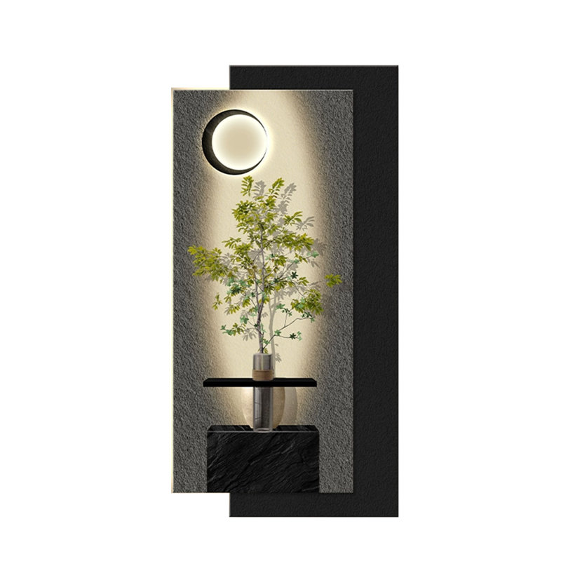 White, Black Rectangular Sandstone Wall art, 39.37" H x 19.69" W