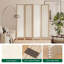 Paravent en tissu lavable à 4 panneaux, structure de couleur bois-126671332-126671333
