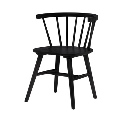 21.9" W Mid-Century Modern Dining Side Chair, Black