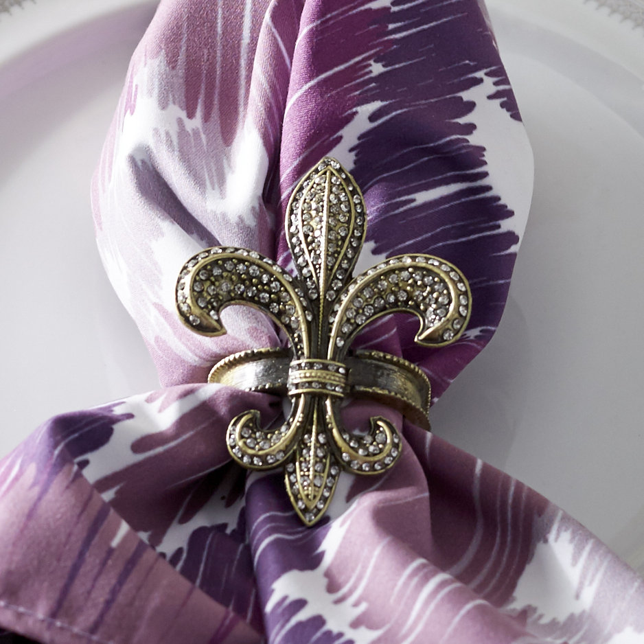 Neligh Metal Napkin Ring (Set of 4) Fleur De Lis Living 