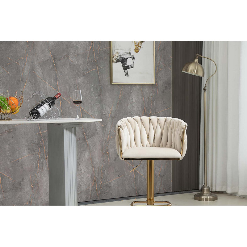 Tabourets de bar rétro avec dossier et chaises à hauteur de comptoir 2 pièces / ensemble, Ivoire ivoire