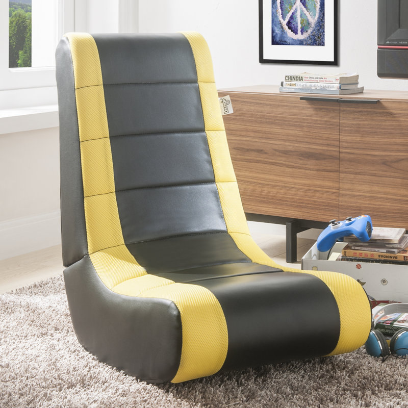 Chaise berçante pour jeux vidéo Loungie Rockme, Noir / Jaune