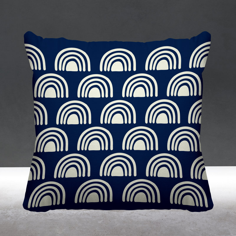 Coussin décoratif à motif abstrait, Marine, L 17 po x H 17 po