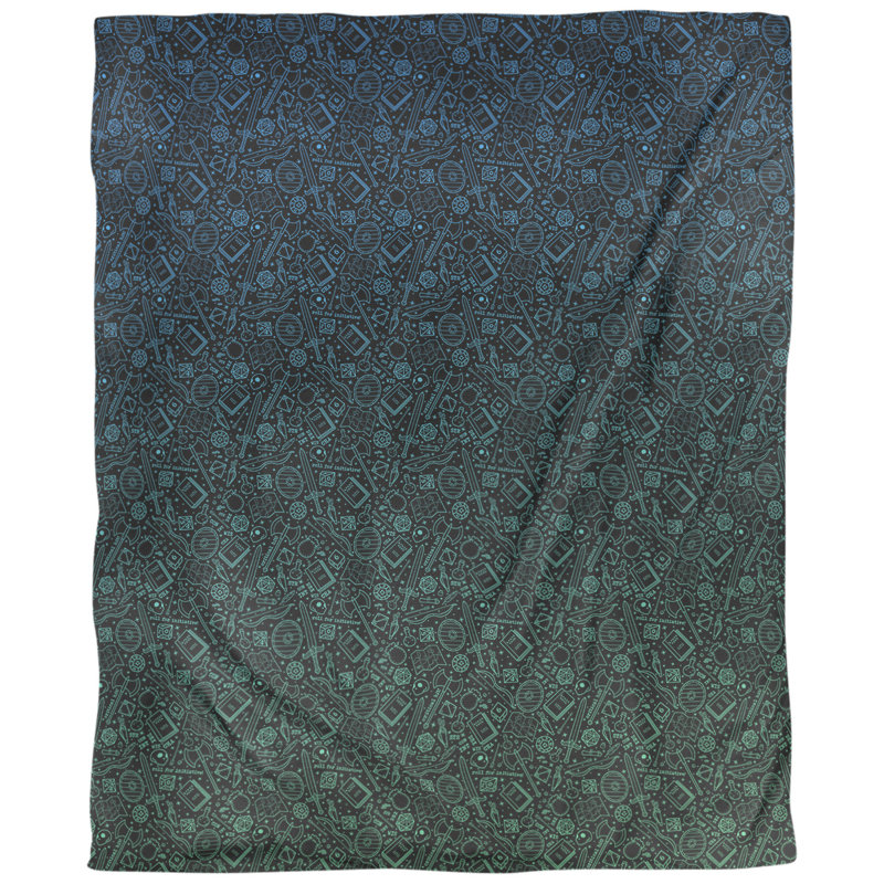 Tissu rpg lines, Coton peigné pima, L 54 po x l 36 po, Bleu / dégradé vert
