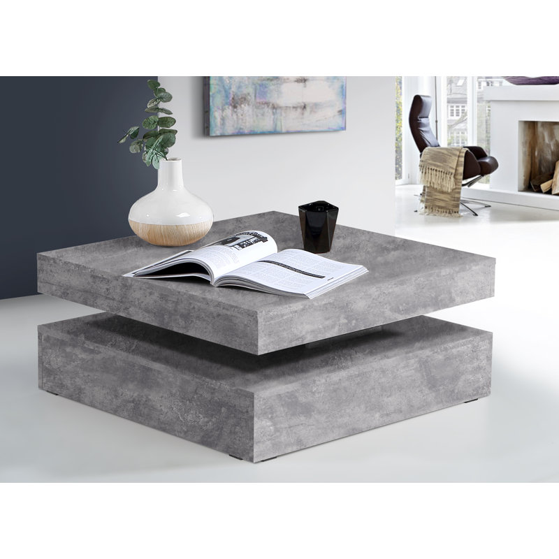 Downer Block Coffee Table, Light grey concrete effect