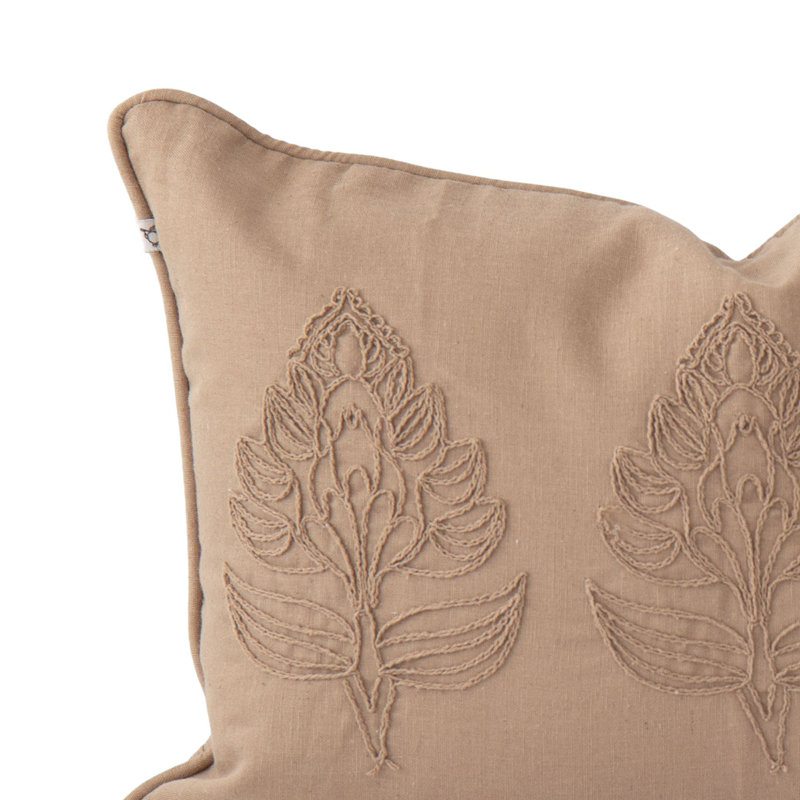  Cotton Blend Lumbar Rectangular Pillow Cover, Brown