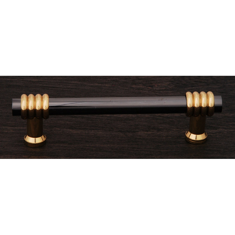 CP Series 3 1/2'' Center to Center Bar Pull, Black Nickel / Polished Brass