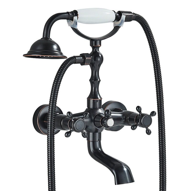2 Handle Wall Clawfoot Tub Faucet