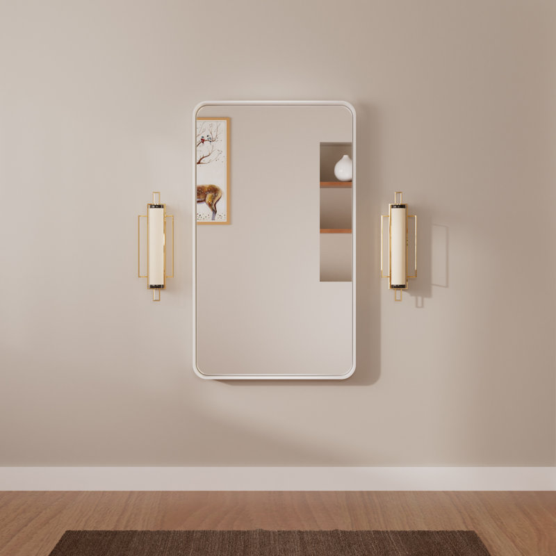 Miroir d'appoint Tyro, Blanc, Rectangulaire, 24" x 40"
