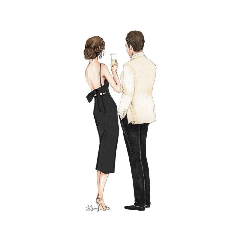 The Couple by Style Of Brush - Gallery-Wrapped Canvas Giclée on Canvas, Canvas, 20.32 cm H x 30.48 cm W