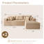 Canapé modulaire en velours côtelé Cloudelle moelleux avec méridienne en L, aucun assemblage requis-1581700254-1581700256
