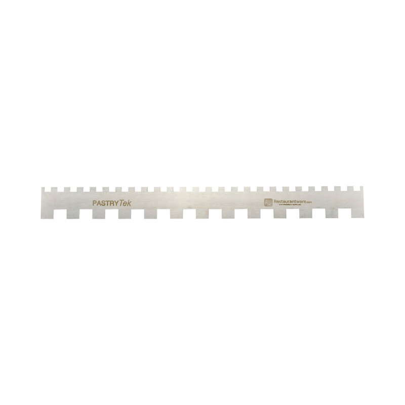 Accessoire de restaurant - peigne à gâteau 19,8 po x 2 po, 1 peigne décoratif carré - à double face, bords assortis, glaçage en acier inoxydable plus lisse, pour décorer ou sculpter des desserts,