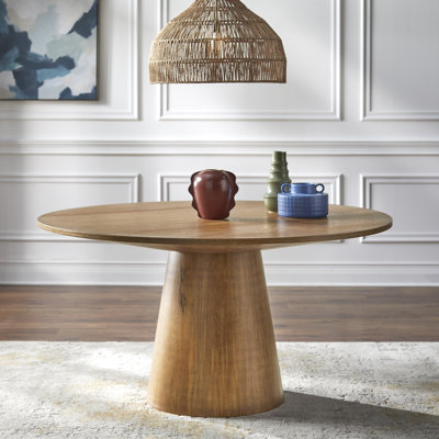 Boudot Round Solid Wood Base Dining Table