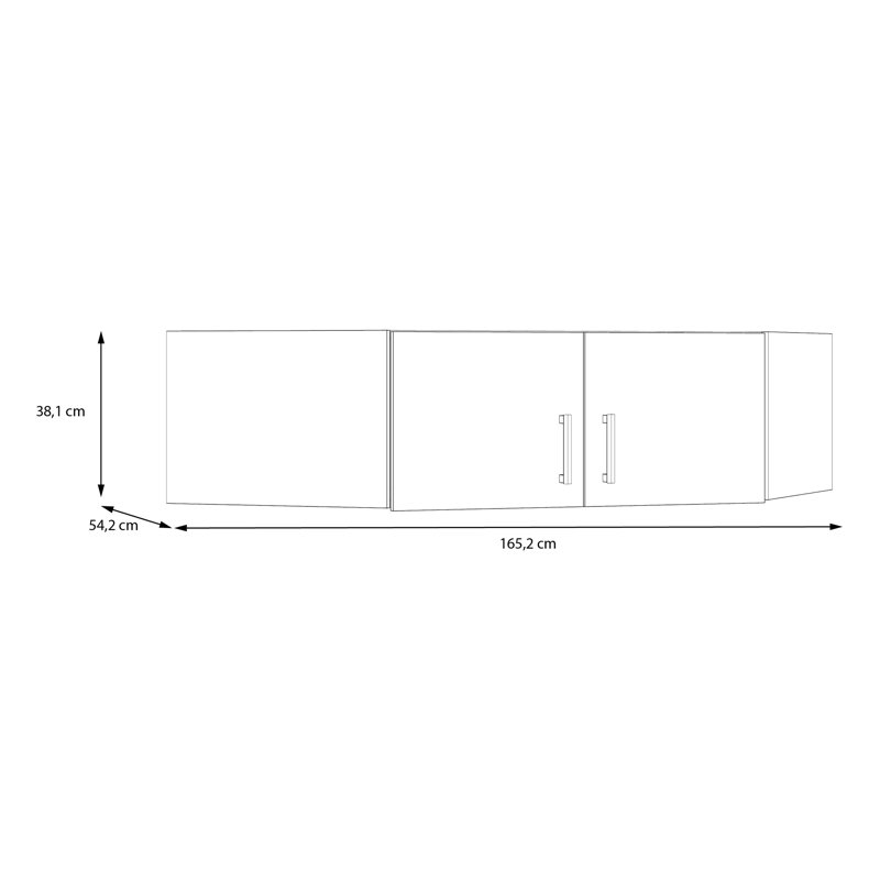 Extention for Corner Wardrobe with 2 Doors, Engineered Wood,165.2cm W x 38.1cm H x 54.2cm D, White