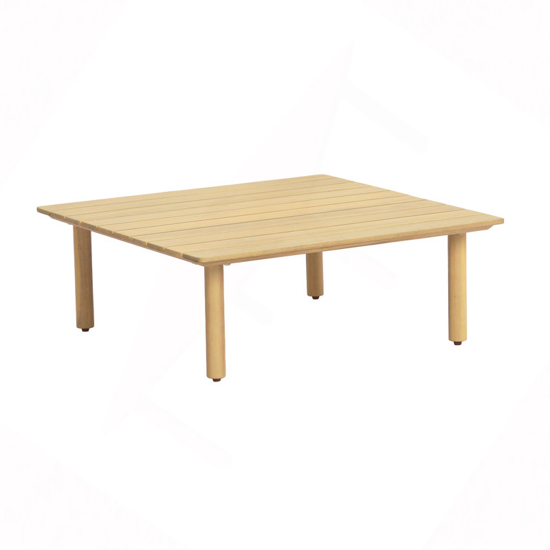 Table basse d'extérieur carrée en bois d'acacia