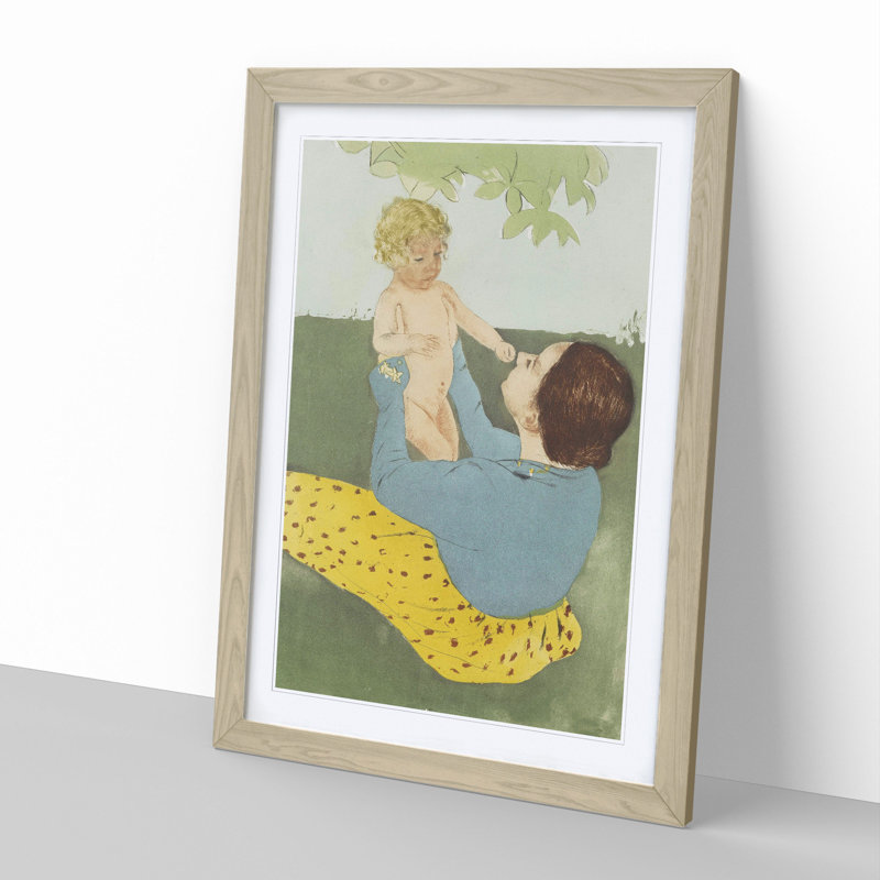 Mother and Child Vol.3 by Mary Cassatt - Framed Print, 48cm H x 36cm W x 2cm D, Oak Framed