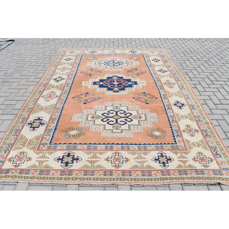 Tapis surdimensionné en laine turque Oushak fait à la main et parfait pour ajouter une touche d'orange éclatante à votre espace de vie ou à votre chambre à coucher