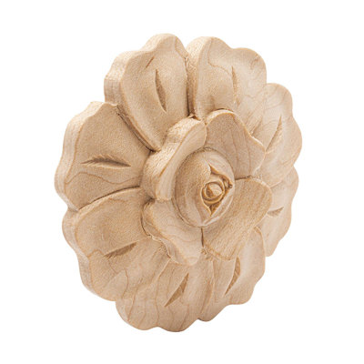 Applique en bois de rose massif non sculptée à la main 2-7 / 8 po x 1/2 po