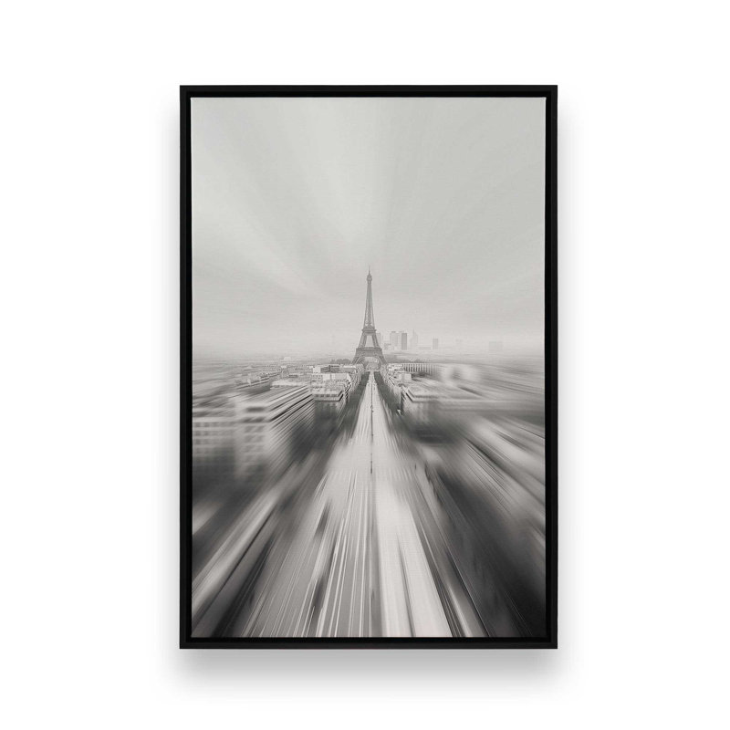 Impression sur toile Parisian Blur, H 12,75 po x l 8,75 po x P 1,75 po, Cadre flottant noir satiné