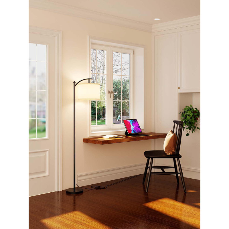 Clion Matte Traditional Floor Lamp, Cream/Black