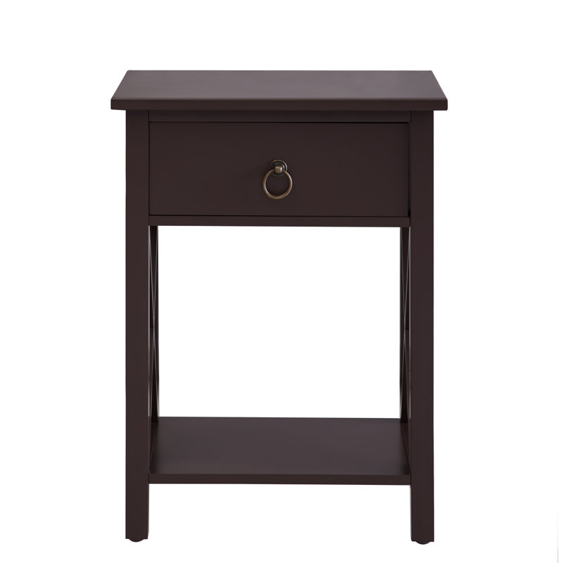 Mutchler Wooden End Table with Drawer & Storage Shelf, Small Side Table for Living Room, Bedroom or Apartment, Compact Nightstand Table for Small Spaces, Perfect for Sofa Side Essentials