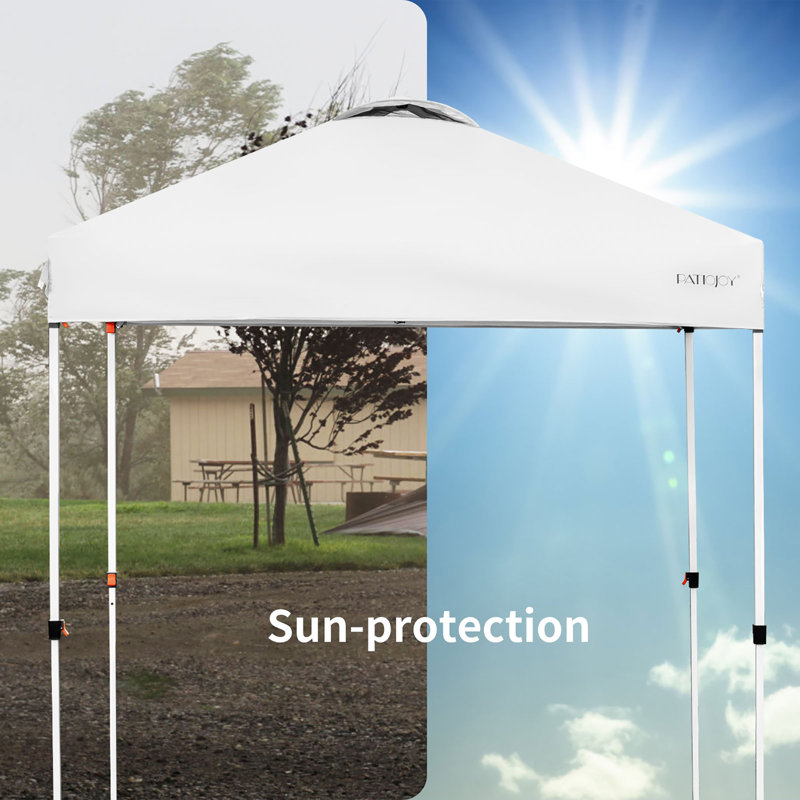 White 6.6 x 6.6 Feet Adjustable Outdoor Canopy Tent with Roller Bag
