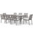 Seehill 9 Piece Outdoor Dining Set For 8, Limed Oak Jeffrey With Umbrella Hole, Rust-Resistant Patio Furniture Set, Deep Seating Patio Chairs And Table For Deck, Garden, Backyard