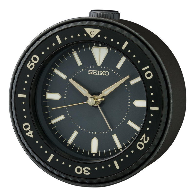 Classic Black Quartz Alarm Clock with LED Light