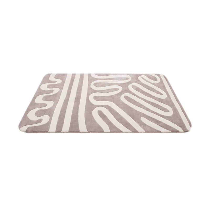 Lombard Abstract Area Rug in Ivory/Pink, Runner 2'6" x 9'