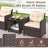 3 PCS Patio Sofa Set with Cushions & Tempered Glass Tabletop for Backyard