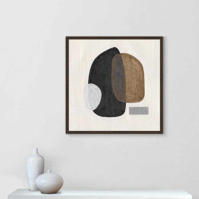 Inola Neutral Stones III Wall Art, 27.5" H x 27.5" W, Walnut