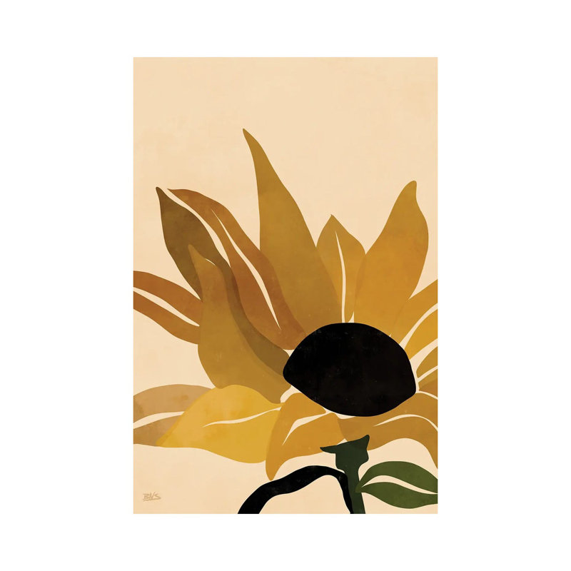 Sunflower 1 Piece Wall Art on Canvas, 30.48 cm H x 45.72 cm W, Wrapped Canvas