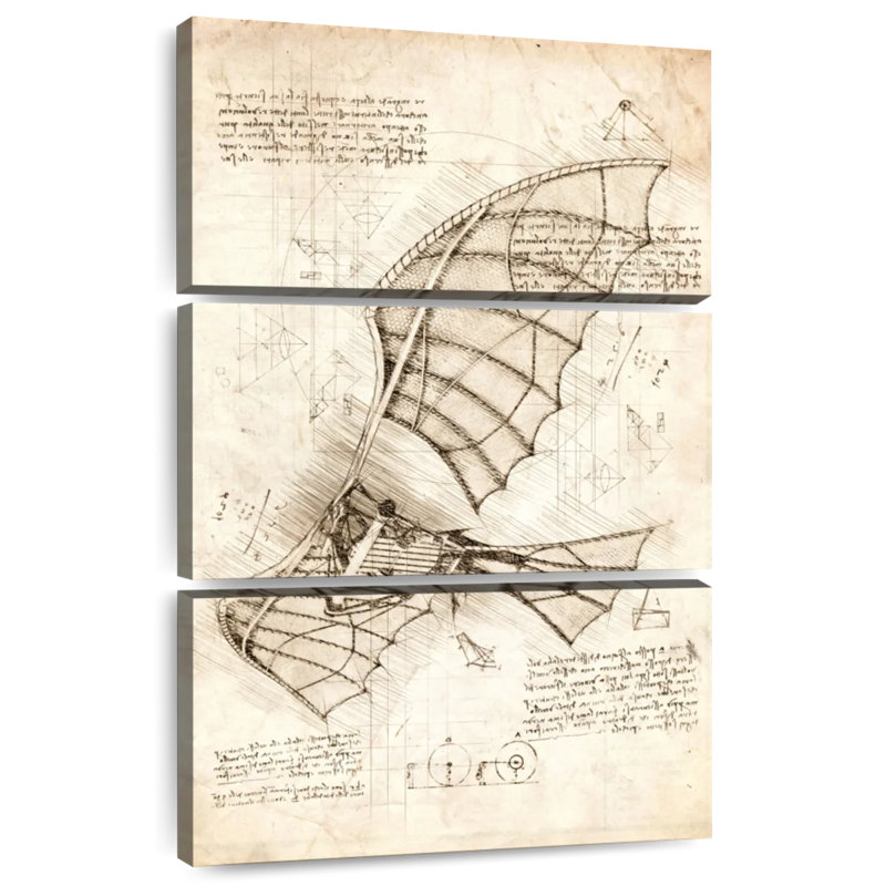 Mehar Flying Machine Leonardo Da Vinci, 32" H x 20" W