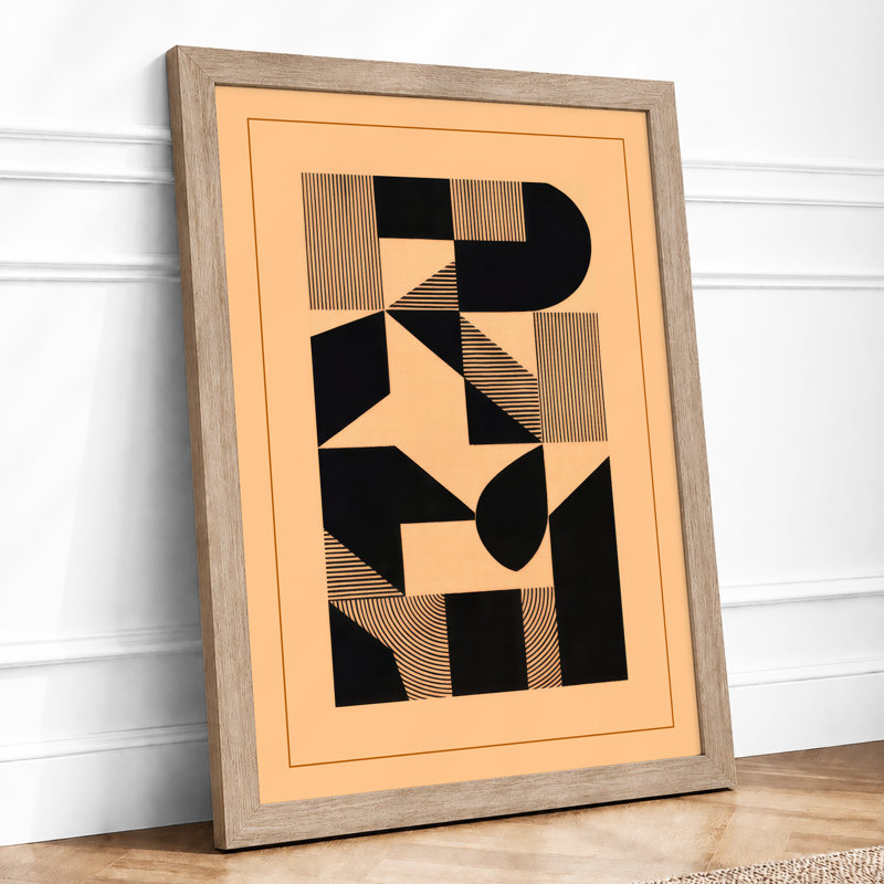 Wooden Geometry Geometric - Framed Print, A1 - 84.1 x 59.4 cm, Oak