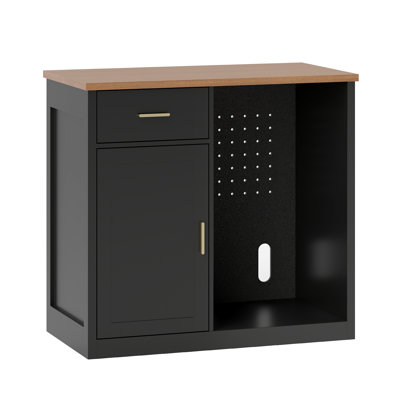 39.4" Bar Cabinet With Fridge Space and Adjustable Shelves For Kitchen Dining Room