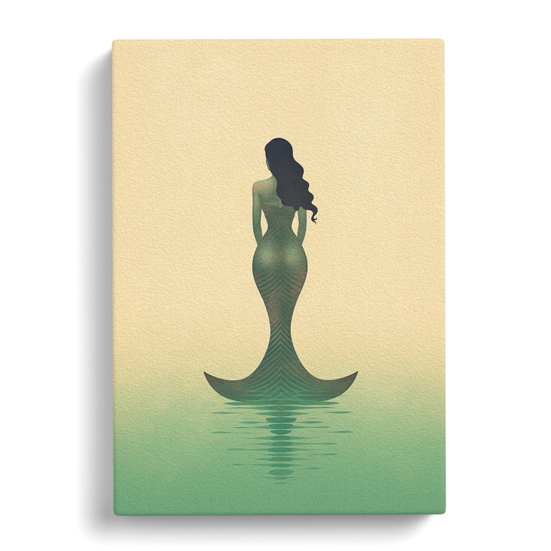 Mermaid Minimalism Art No.2 - Wrapped Canvas, 76cm H x 50cm W x 3cm D