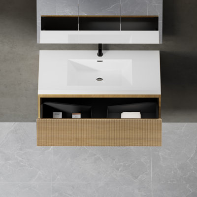 Meuble-lavabo de salle de bain flottant 36 po avec lavabo 36 po