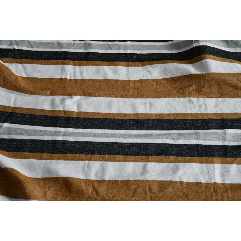 Hamac de camping double Perkoff, Brun / blanc / rayé noir