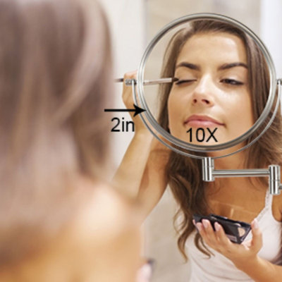 Wall Mounted Magnifying Mirror 8 Inch, Makeup Double Sided Vanity Mirror For Bathroom